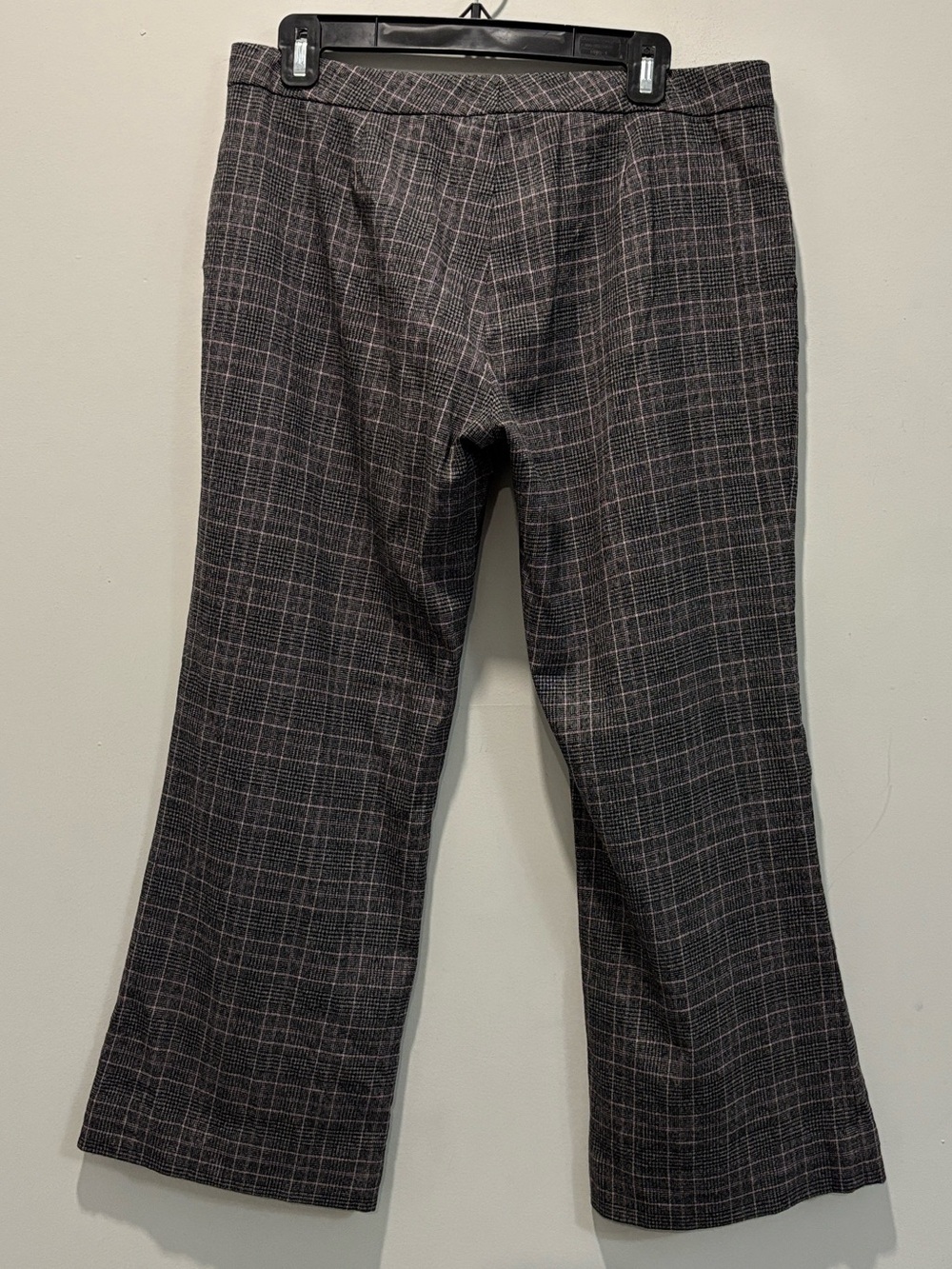 Teenflo Wool Plaid Wide-Leg Dress Pants Size 10 Black Grey Pink - Picture 11 of 16